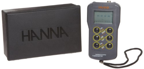 Hanna Instruments HI93532R Dual-Input K-Type Waterproof Thermocouple Thermometer with RS-232 Serial Port, -200 to 1371 Degrees C, -328 to 2500 Degrees F, Accuracy of + or - 0.5 Degree C