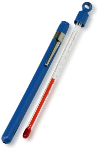 Taylor Delrin Plastic Non-Refillable Thermometer, with Pocket Case and Permacolor Filled, -15 to 105 Degree C