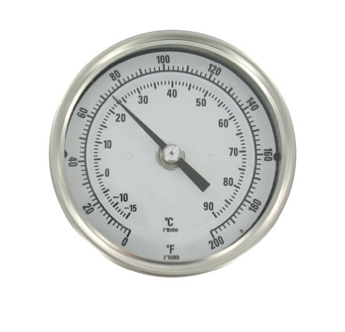 Dwyer® Long Reach Bimetal Thermometer, BTLRN312101, 0-200°F, 12