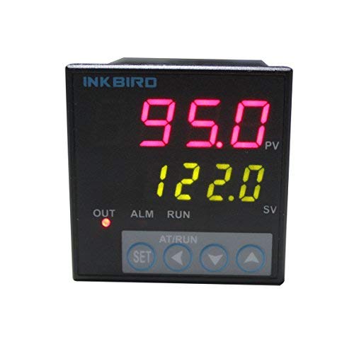 Inkbird F & C Display PID Temperature Controller Thermostat ITC-106RH with K Sensor Probe, Relay Output, AC 100V - 240V