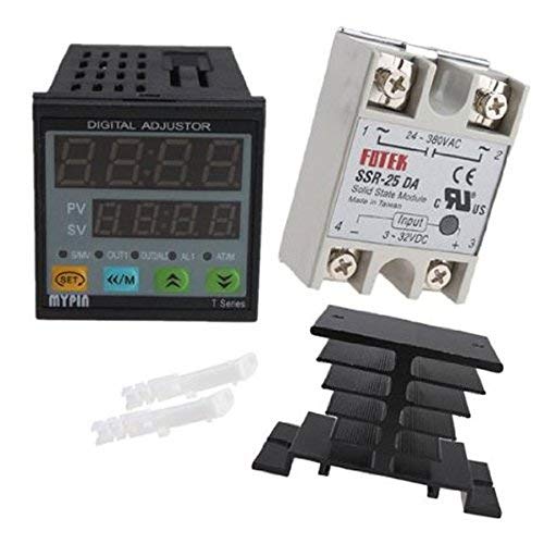 IMAGE PID Temperature Controller SNR TD4 and Celsius and Solid state relay SSR-25DA with Heat Sink