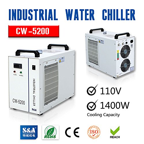 AC 1P 110V 60Hz CW-5200DG Industrial Water Chiller for One 130W or 150W CO2 Glass Laser Tube Cooling, 0.93HP