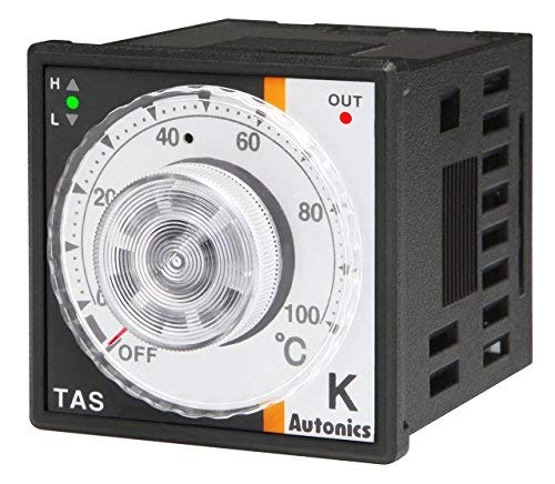 Autonics TAS-B4RK4C Temp Control, 1/16 DIN, Analog, PID Control, Relay Output, K Thermocouple, 400 C, 100-240 VAC