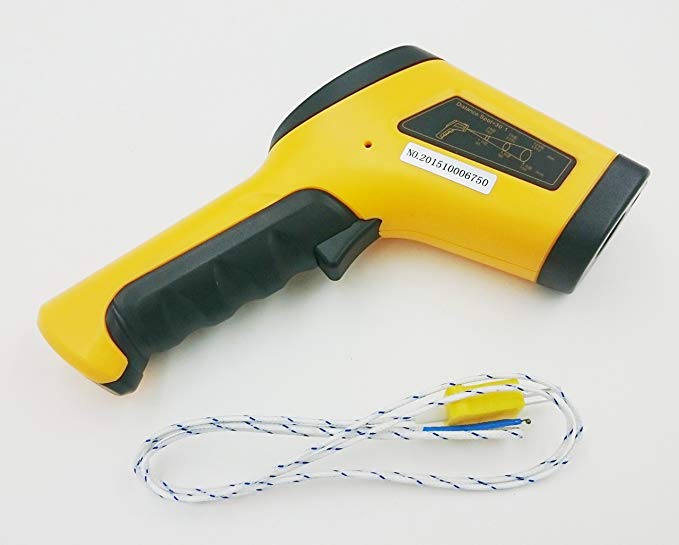 Perfect-Prime TM0866, Temperature Digital Non-contact Infrared IR Thermometer Laser Gun -50~850°C/1562°F / K-Type Thermocouple (contact) -58 to 2498°F