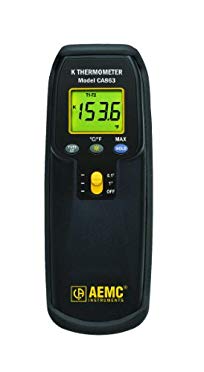 AEMC CA863 Digital Thermometer with Dual K-type Thermocouple Inputs and Probe, -50 to 1300 Degrees C, -58 to 1999 Degrees F, Accuracy of + or -0.3% of Reading + or - 1 Degree C