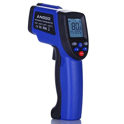 ANGGO Non-contact Digital Infrared Thermometer Temperature Gun with EMS Adjustable (-58 °F to 1652°F)