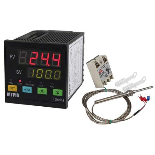 Digital PID F/C SSR Thermostat Temperature Controller + Solid State Relay SSR-25DA+PT100 Thermocouple Sensor By Wmicro