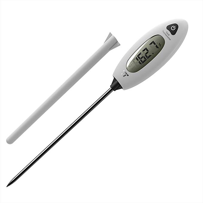 TaoTronics Meat Thermometer Instant Read Food Cooking Thermometer, 40% Larger Screen, Protective Sheath, Long Probe for Baby-Formula, Kitchen, BBQ, and Grilled Meat (FDA Certified)