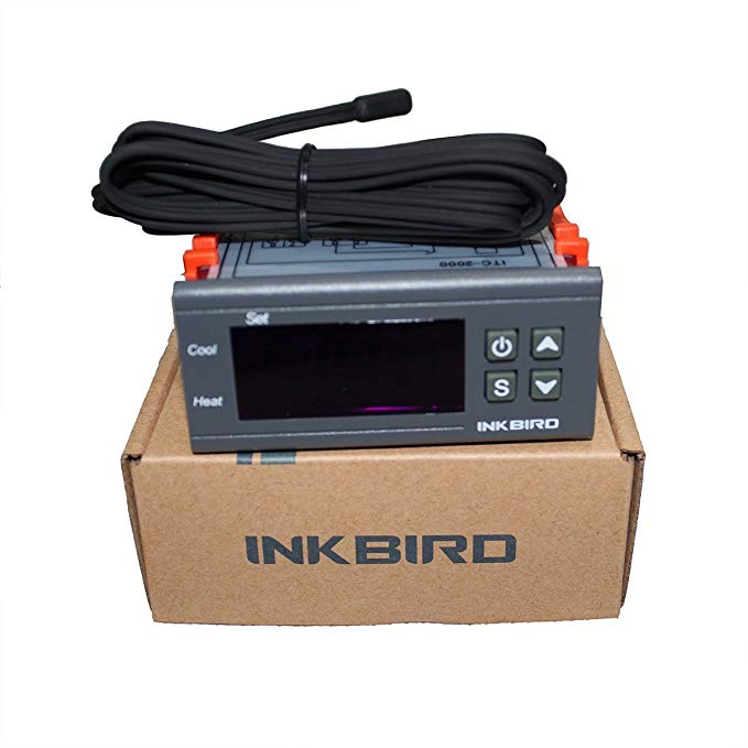 Inkbird 110V Temperature Controller 1 Relay 1 Alarm Output Fahrenheit and Centigrade Display Thermostat with NTC Sensor ITC2000