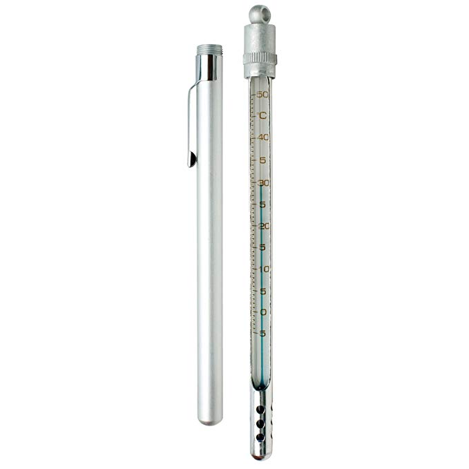 H-B Enviro-Safe Liquid-In-Glass Pocket Thermometer; 0 to 220F, Aluminum Duplex Case, Environmentally Friendly (B60570-2000)