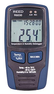 REED Instruments R6030 Temperature and Humidity Datalogger, -40 to 158°F (-40 to 70°C), 0-100% RH